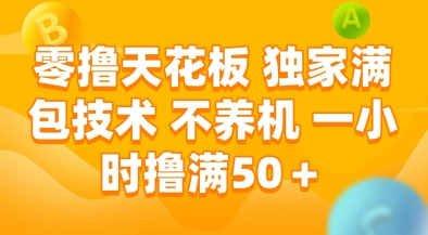 零撸天花板，独家满包技术，不用养机，一小时撸满50+，收益稳定【揭秘】-想要创业网