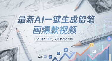 最新AI一键生成铅笔画爆款视频，多平台分发，日 入1k+，小白轻松上手【揭秘】-想要创业网
