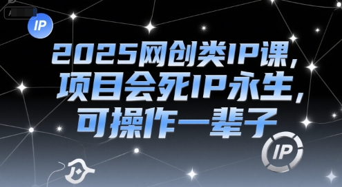 2025网创类IP课，项目会死IP永生，可操作一辈子-想要创业网
