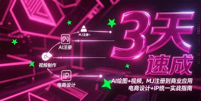 （15245期）3天速成AI绘图+视频，MJ注册到商业应用，电商设计+IP统一实战指南-想要创业网