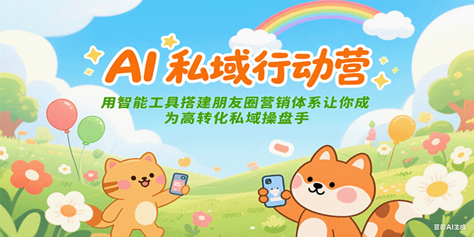 AI私域行动营：用智能工具搭建朋友圈营销体系让你成为高转化私域操盘手-想要创业网