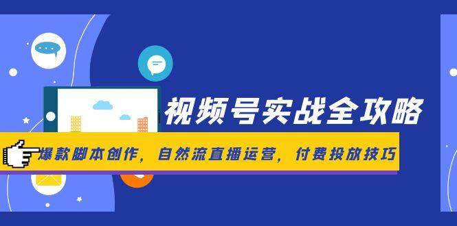 视频号实战全攻略，爆款脚本创作，自然流直播运营，付费投放技巧-想要创业网