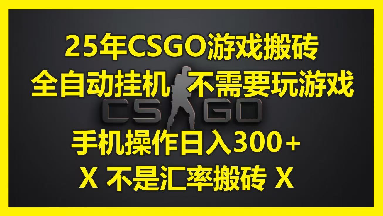 25年CSGO游戏搬砖，全自动挂机，不需要玩游戏，手机操作日入300+。(不是汇率搬砖)-想要创业网