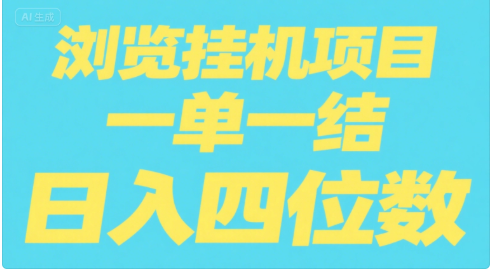 全自动浏览挂机项目（日入四位数，一单一结，纯挂机）-想要创业网