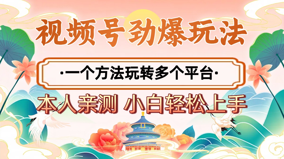 2025年视频号劲爆玩法，一个方法玩转多个平台 小白也能轻松上手-想要创业网