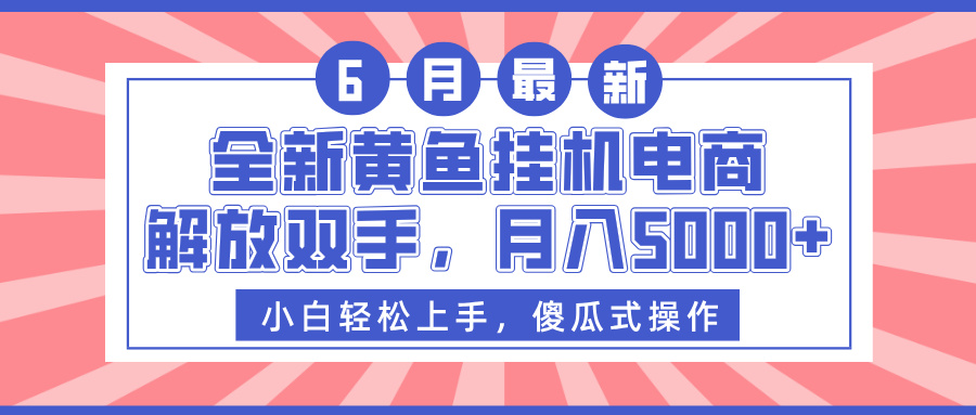 全新黄鱼挂机电商，解放双手，月入5000+-想要创业网