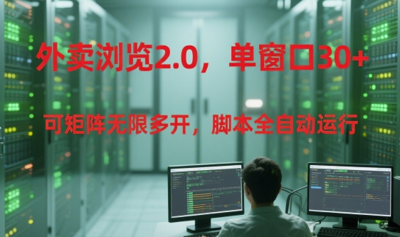 外卖浏览2.0，单窗口30+可矩阵无限多开，脚本全自动运行【揭秘】-想要创业网