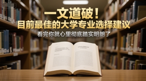 付费文章：一文道破！目前最佳的大学专业选择建议，看完你就心里彻底踏实明朗了-想要创业网