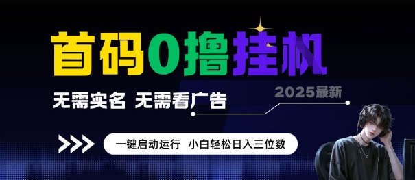 首码0撸全自动挂G项目，无需实名无需看广告，小白轻松日入3位数，多号短阵收益无上限【揭秘】-想要创业网