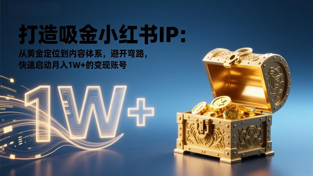 打造吸金小红书IP:从黄金定位到内容体系,避开弯路,快速启动月入1W+的变现账号 打造吸金小红书IP:从黄金定位到内容体系,避开弯路,快速启动月入1W+的变现账号