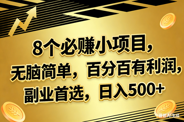 (17793期)10个必赚的小项目,百分百有利润,无脑简单,副业首选,日入300+-想要创业