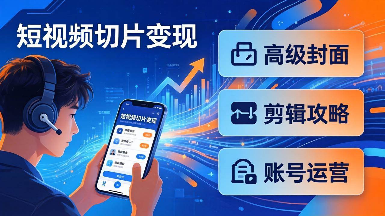 (17758期)短视频切片变现速成班2.0:高级封面+剪辑攻略+账号运营,0基础小白快速入局副业-想要创业