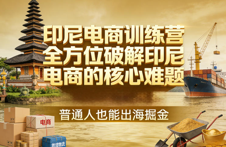 印尼电商训练营,全方位破解印尼电商的核心难题,普通人也能出海掘金-想要创业