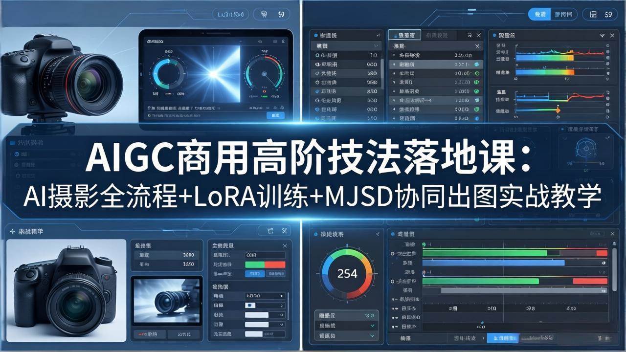 (18254期)AIGC商用高阶技法落地课:AI摄影全流程+LoRA训练+MJSD协同出图实战教学-想要创业