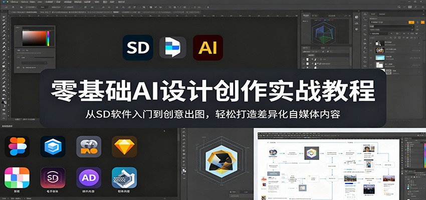 零基础AI设计创作实战教程:从SD软件入门到创意出图,轻松打造差异化自媒体内容-想要创业