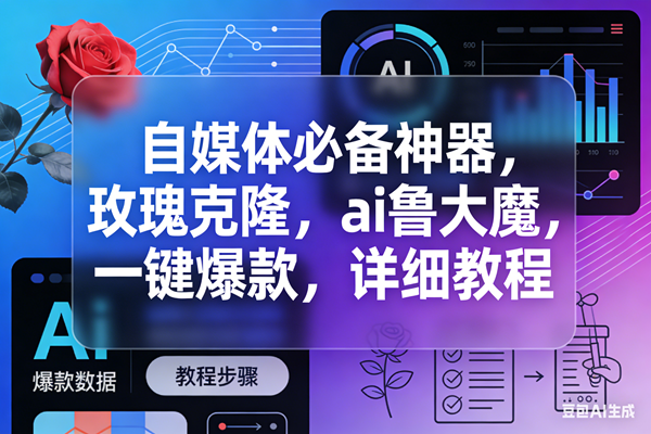 (17766期)玫瑰克隆,ai鲁大魔工具,自媒体必备神器,一键爆款,详细教程。-想要创业