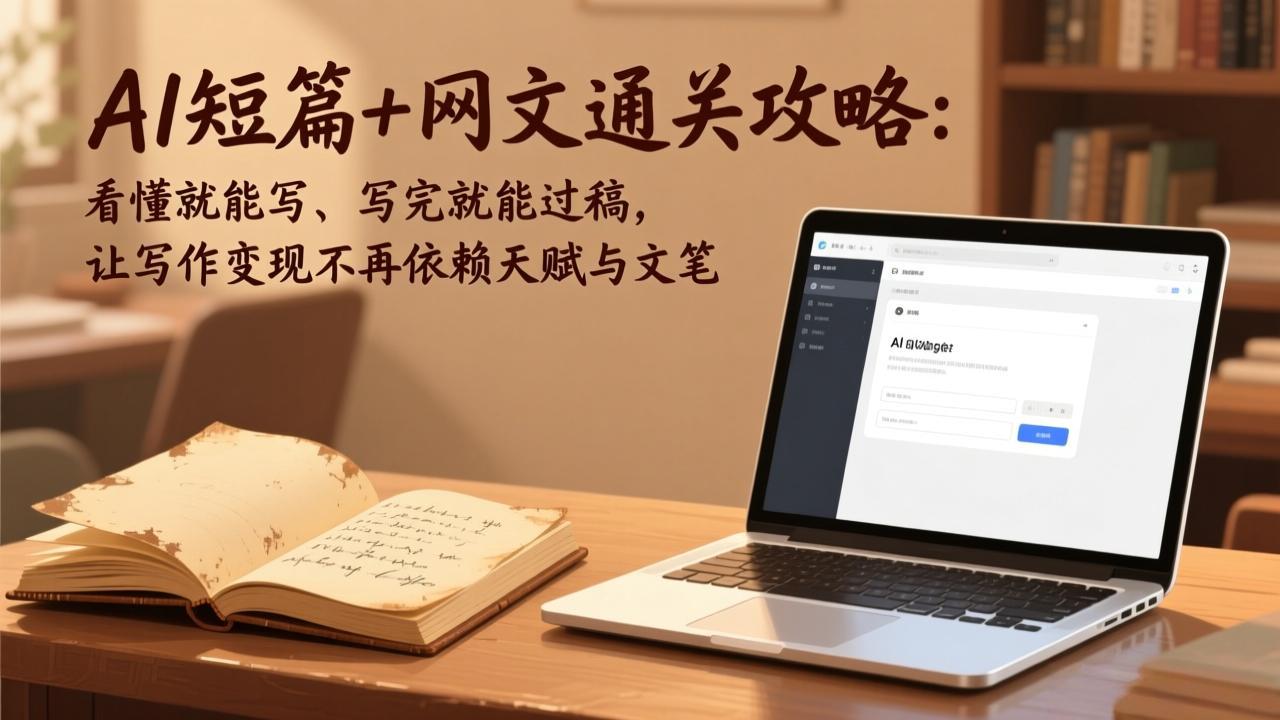 AI短篇+网文通关攻略:看懂就能写、写完就能过稿,让写作变现不再依赖天赋与文笔-想要创业