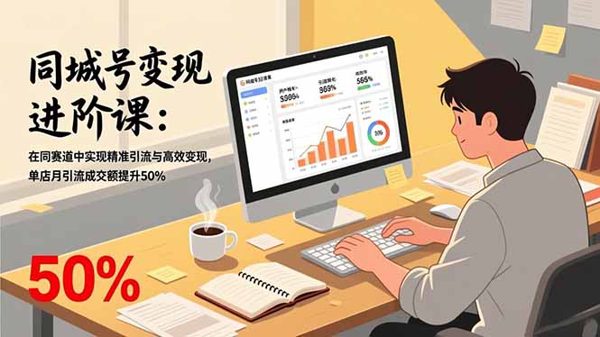 同城号变现进阶课:在同城赛道中实现精准引流与高效变现,单店月引流成交额提升50%-想要创业