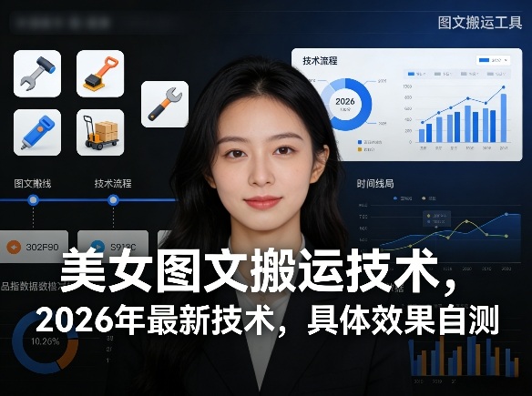 美女图文搬运技术,2026年最新技术,具体效果自测-想要创业