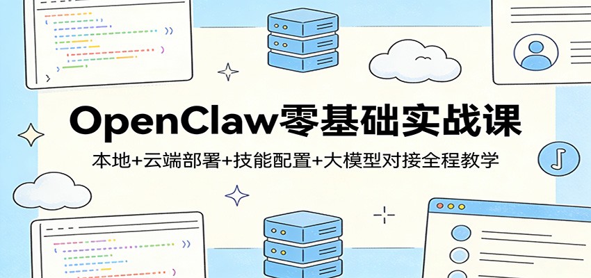 OpenClaw零基础实战课:本地+云端部署+技能配置+大模型对接全程教学-想要创业