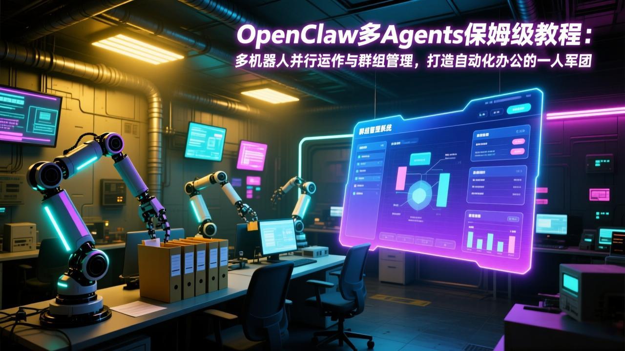 OpenClaw多Agents保姆级教程:多机器人并行运作与群组管理,打造自动化办公的一人军团-想要创业