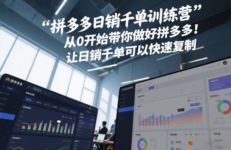 拼多多日销千单训练营,从0开始带你做好拼多多,让日销千单可以快速复制(更新26年3月)-想要创业