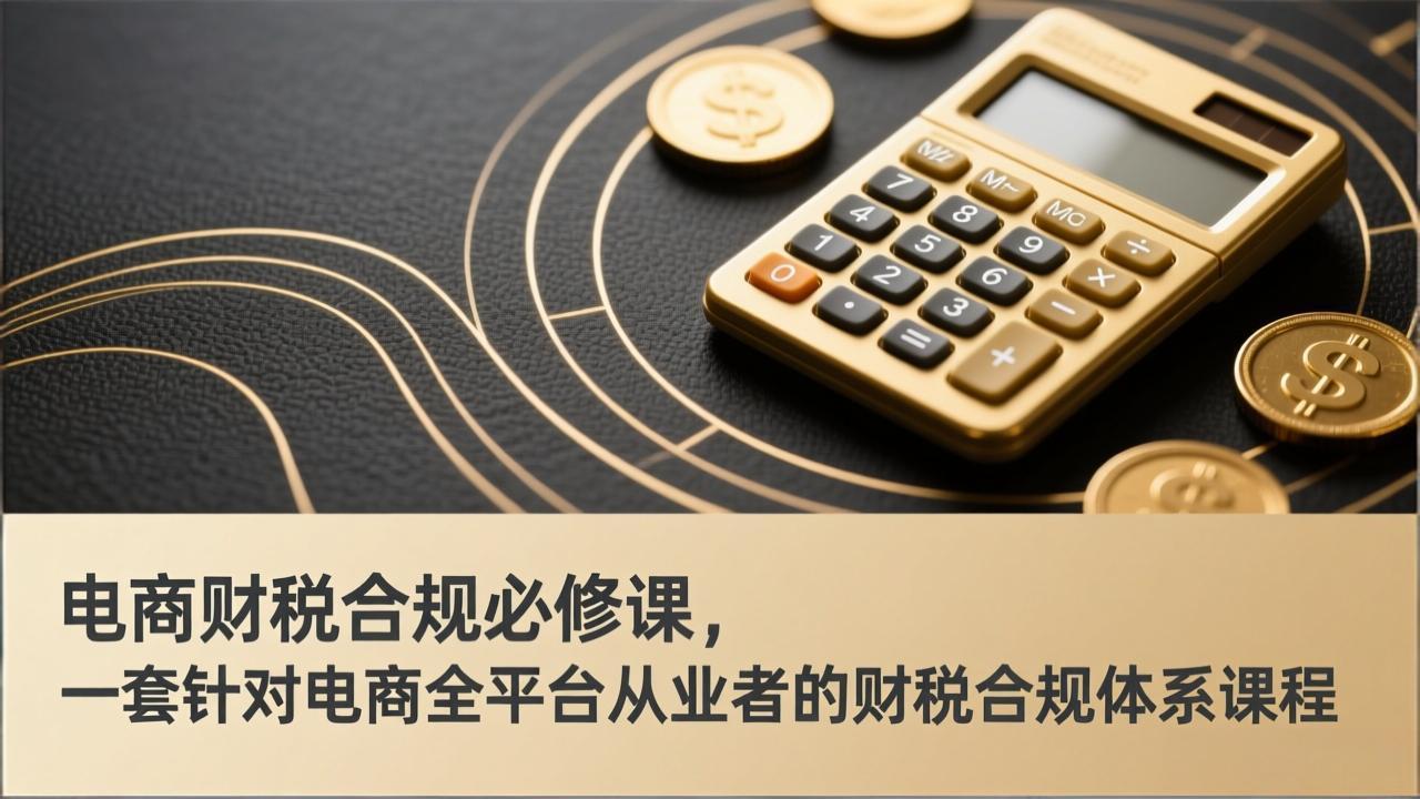 电商财税合规必修课,是一套针对电商全平台从业者的财税合规体系课程 电商财税合规必修课,是一套针对电商全平台从业者的财税合规体系课程
