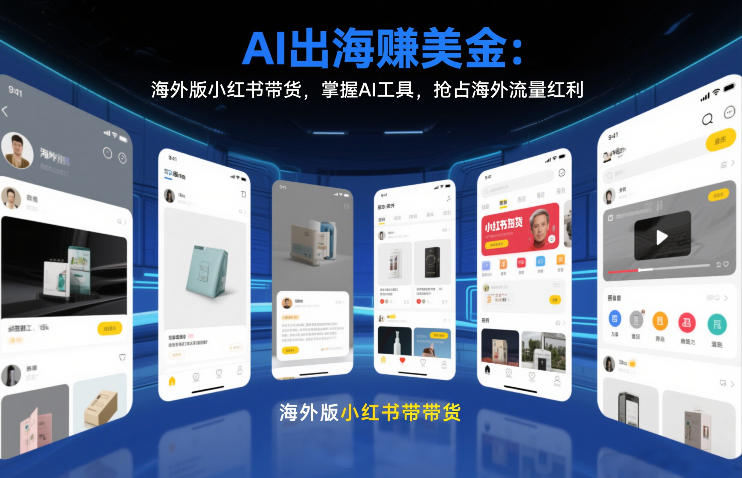 AI出海賺美金:海外版小红书带货,掌握AI工具,抢占海外流量红利(更新2026)-想要创业