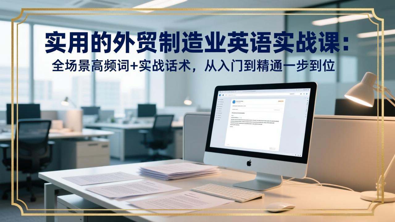 实用的外贸制造业英语实战课:全场景高频词+实战话术,从入门到精通一步到位-想要创业