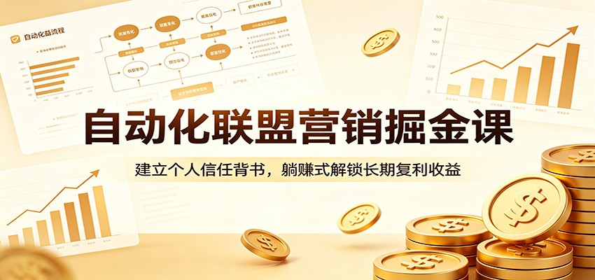 自动化联盟营销掘金课:建立个人信任背书,躺赚式解锁长期复利收益-想要创业