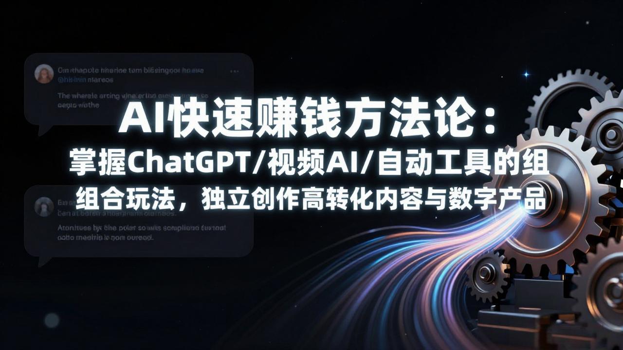 AI快速赚钱方法论:掌握ChatGPT/视频AI/自动化工具的组合玩法,独立创作高转化内容与数字产品-想要创业