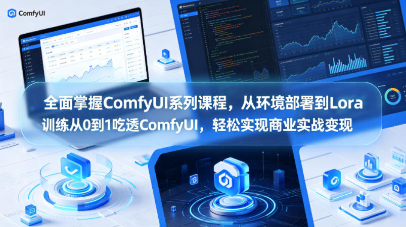 全面掌握ComfyUI系列课程,从环境部署到Lora训练从0到1吃透ComfyUI,轻松实现商业实战变现-想要创业