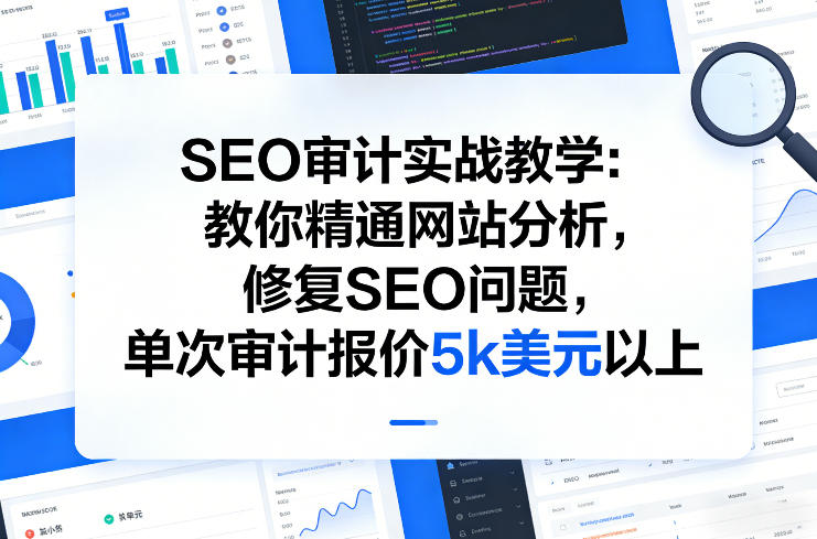 SEO审计实战教学:教你精通网站分析,修复SEO问题,单次审计报价5k美元以上-想要创业