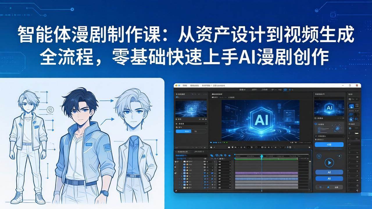 (17709期)智能体漫剧制作课:从资产设计到视频生成全流程,零基础快速上手AI漫剧创作-想要创业