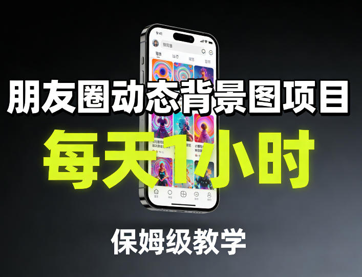 朋友圈动态背景图项目,每天1小时,保姆级教学-想要创业
