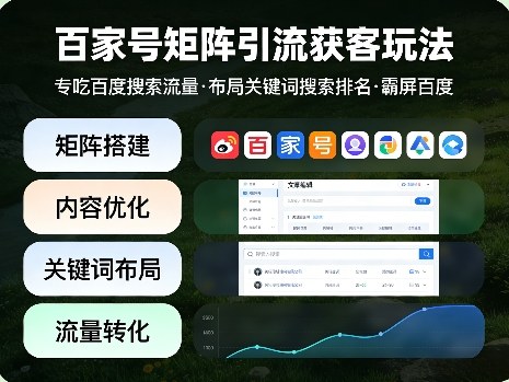 百家号矩阵引流获客玩法,专吃百度搜索流量,布局关键词搜索排名,霸屏百度-想要创业